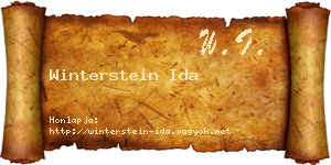 Winterstein Ida névjegykártya